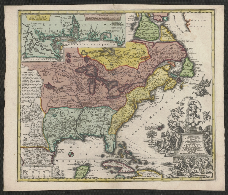 Accurata delineatio celeberrimæ regionis Ludovicianæ vel Gallice Louisiane ot. Canadæ et Floridæ adpellatione in Septemtrionali America.